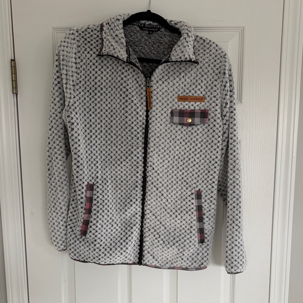 Simply Southern Black and White Zip-Up Jacket